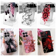 Transparent Casing For Honor X7c X 7c 4G 5G Case ALT-NX1 ALT-LX2 New Fashion Butterfly Flower Soft C