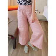 Linen Pants With Cropped Legs Length 35 Cm Elastic Work Up To 34 Inches