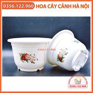 Bộ 10 chậu nhựa trồng cây hoa văn 4 mùa A280 kt 24x17x14