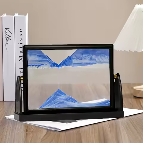 Rotatable Kinetic Sandscape Moving Sand Art Picture 3D Dynamic Quicksand Liquid Hourglass Flowing Sa