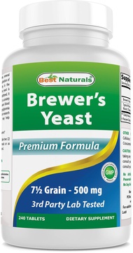 Brewers Yeast 500mg 240 Tablets (1000mg Serving) - 3rd Party Lab Tested for Quality & Purity