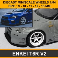 MINISCALE DIECAST TIRES 1/ PREMIUM64 VERY DETAIL 10MM XGEAR HOT KAIDO ENKEI T6R WHEELS
