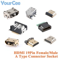 2Pcs HDMI HD Interface Connector SMD 19 Pin 19P Vertical Right Angle HDMI Socket Surface Mound PCB R
