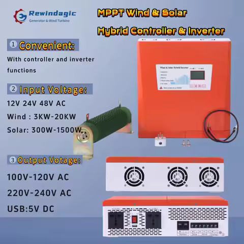 MPPT Wind And Solar Controller Inverter Integrade Device Transformer 5KW 10KW Iutput 12V 24V 48V AC 