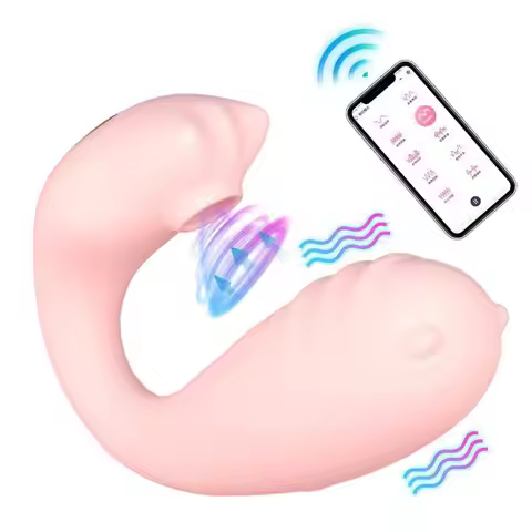 Wearable sucking monster jumping egg, app remote control sucking vibration masturbator