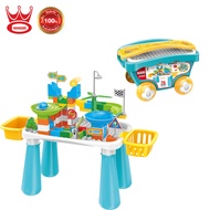 Wangdek DIY Creative Blocks Slide Railing Table วังเด็กชุดโต๊ะตัวต่อสไลด์บอลกล่องลาก76ชิ้น 222-B75/4