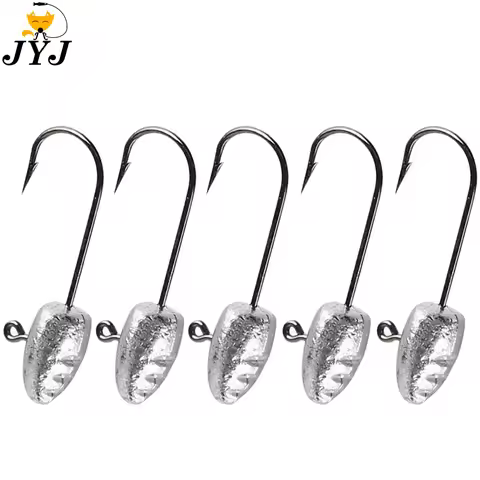 Exposed Oval Jig Head Jig Hooks 2g 3g 5g 7g 10g Ice Fishing Hook Raft Fishing Jig Head Hooks Micro F