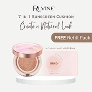 [FREE Refill Pack] Ruvine NUKD 7 IN 1 Sunscreen Cushion | Hydrating & Moisturizing | Tone Up Natural