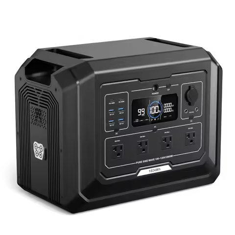 Mega 1 Portable Power Station 2000W (Surge 4500W), 1024Wh LiFePO4 Battery Generator, Expandable to 5