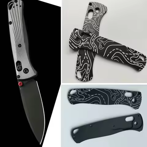 Line Camouflage Oxidation Knife Aluminum Handle Scales for Benchmade Bugout 535 Knives Grip DIY Make