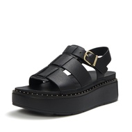 FitFlop GEN-FF Max Tumbled-Leather Fisherman Sandals - All Black (A3J-090)