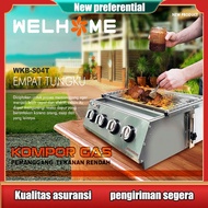 Welhome Kompor Panggang Sosis Kompor Gas Bakaran BBQ Grill 4 Tungku/3Tungku/2Tungku