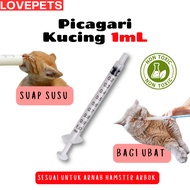 LovePets | Picagari Kucing 1mL / Cat Syringe 1mL / Sesuai untuk Arnab Hamster Guniea Pig