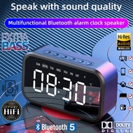 【Alarm Clock Speaker】Portable Wireless Bluetooth Speaker HiFi 9D BASS Stereo Multifunction Bluetooth Speaker with FM Radio Bass Wireless Mini Stereo LED Clock Tanpa Wayar 蓝牙音箱 音响