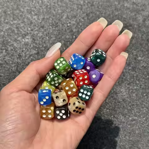 20Pcs/Set 12mm Pearl Colorful Acrylic Round Corner 6 Sided Small dice D6 Point Dice For Family Board