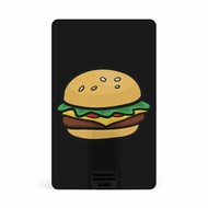 Cartoon Hamburger USB Flash Drive Personalized Credit Bank Card Memory Stick Storage Drive 64G