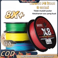 TrailTop Senar Pancing Tahan Aus Senar PE X8 Merah Anti-Kusut Tali Pancing Jalinan 150m Tali Pancing