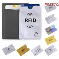 PRESTON 10pcs Anti RFID Card Holder, NFC Blocking Aluminium Foil NFC Blocking Case, Resuable Reader Lock Anti Theft Gold ID Card Box Outdoor