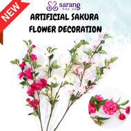 Artificial Flower Sakura Home Decoration Long Stem Bunga Hiasan Dulang Hantaran Hand Bouquet Kahwin 