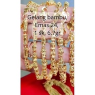 Gelang bambu emas asli kadar 24k 92% 1/2sk, 1 suku, 2 sk, & 3 suku, (3.35, 6.7, 10.05, 13.4, 20.1 gr