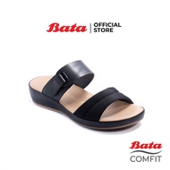 Bata Comfit บาจา คอมฟิต รองเท้าเพื่อสุขภาพ รองเท้าแตะเพื่อสุขภาพ รองเท้าแตะใส่สบาย สูง 1 นิ้ว  สำหรับผู้หญิง รุ่น Adrina สีดำ 6616668