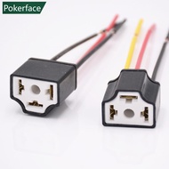 POKERFACE 2Pcs H4 Car Headlight Bulb Lampholder 3-hole Ceramic Wire Wiring Bulb Light Beam Socket Pl