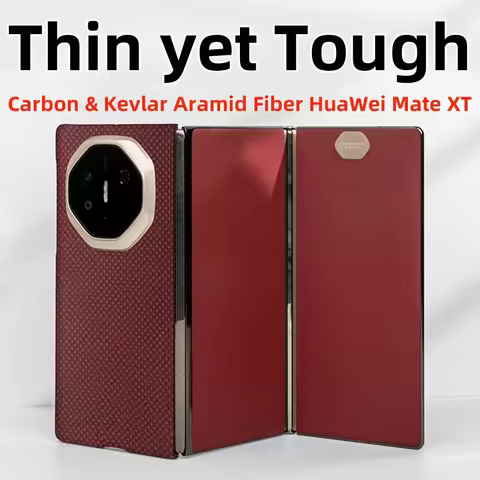For Huawei Mate XT Case Carbon Kevlar 600D Fiber Aramid Ultra Thin Hard Cover Magnetic Black Slim Li