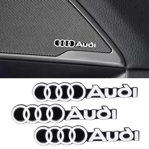 Car Audio Decorate 3D Aluminum Emblem Badge Sticker Decal Accessories For Audi Sline QUATTRO RS A3 A