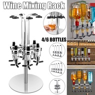 Wall Mounted Cocktail Shaker Stand 4/6 Bottle Liquor Dispenser Wine Beer Alcohol Bar Beverage Dispenser Cocktail Alcohol