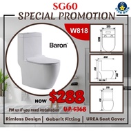 Baron W818 Rimless with Geberit Flushing System