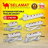 SYK SELAMAT Extension Portable Trailing Socket (SIRIM) Extension Socket Power  Wayar Extension - 2 M