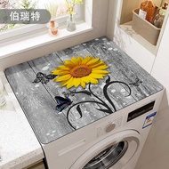 Flower Diatom Mud Drum Washing Machine Sunscreen Cover Absorb Water Quick-Drying Anti-Dust Pad Ref