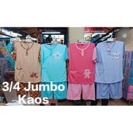 BAJU TIDUR PIYAMA JUMBO 3L CELANA PENDEK C.3/4 KAOS PAKAIAN TIDUR CEWEK WANITA PEREMPUAN ADEM LEMBUT