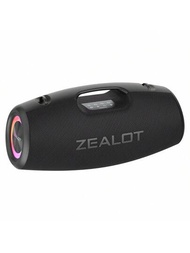 Zealot S78 100瓦高功率無線揚聲器,戶外ipx7防水揚聲器,配有四個揚聲器,支持tf卡/u盤/aux/tws系列自由通話,揚聲器帶有呼吸氛圍燈,在戶外大型舞會/家庭聚會中適用。