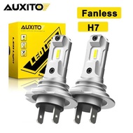 AUXITO 2Pcs Fanless H7 LED Lights Caus Head Lamp Wireless CSP C H7 Car LED Headlight Bulb 1:1