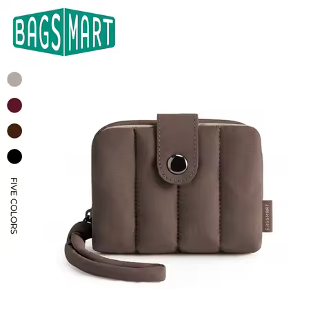 Women's Wallet BAGSMART BAGSMART Women's Fashion Zipper Wallet Short Bifold Buckle Coin Purse Multi-