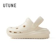 UTUNE Women Beach Sandal Outdoor 6.5 cm Thick Bottom Light Weight Hole Flat Sandals Unisex Casual Sl