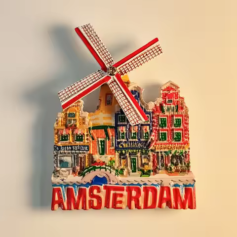 Holland, Amsterdam, Windmill, 3D Stereoscopic, Tourism Souvenirs, Hand Painted, Decoration Home, Ref