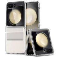 全城熱賣 - 適用於三星 Galaxy Z Flip5 5G PC摺疊手機殼帶鉸鏈（透明）