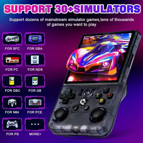 NEW R36MAX Handheld Retro Game Console 4" HD Large Screen Portable Pocket Video Player Open-Source R
