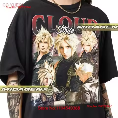 Limited Cloud Strife FF7 Vintage T Shirt FFVII For Women and Man vintage Washed Casual Breathable de