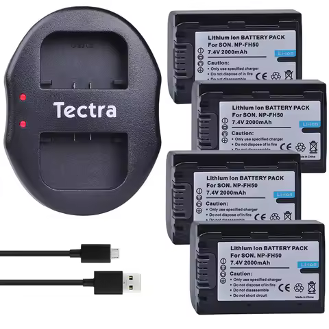 2000mAh NP-FH50 Battery/Charger For Sony Alpha DSLR A230 A290 A330 A380 A390 DSC-HX1 HX100V HX200V H