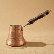 Turkish Coffee Pot Wooden Handle Copper Cezve Copper Coffee Pot Hanging Loop Cooking Vessel Handmade