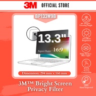 3M™ Bright Screen Privacy Filter for 13.3in Laptop, 294 mm x 166 mm, 16:9, BP133W9B