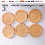 Wooden Coaster Set (6Pcs) Wooden Coaster Set Package of 6