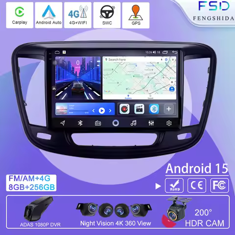 Android Auto For Chrysler 200 200C 200S 2015 - 2019 Car Radio Multimedia Video Stereo Player Carplay