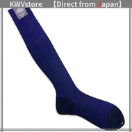 Harrison, Long Socks, 625704 Shadow Rib Classic Linking, Size 25-26cm (AU), Navy × Purple. Made from