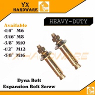 Dyna Bolt / Anchor Bolt / Expansion Bolt Screw 1/4" ,5/16" ,3/8" ,1/2" ,5/8" M6 To M16