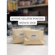BOVINE FINE GELATIN POWDER (B10150-30) RETAIL 50GR HALAL SUITABLE FOR PUDDINGS,/CREAMS, SNACKS, ETC.