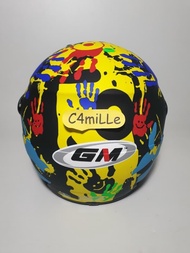 [ SALE ] HELM KEREN!!! HELM GM EVO MOTIF FINGER BLACK DOFF ROSSI HALF FACE